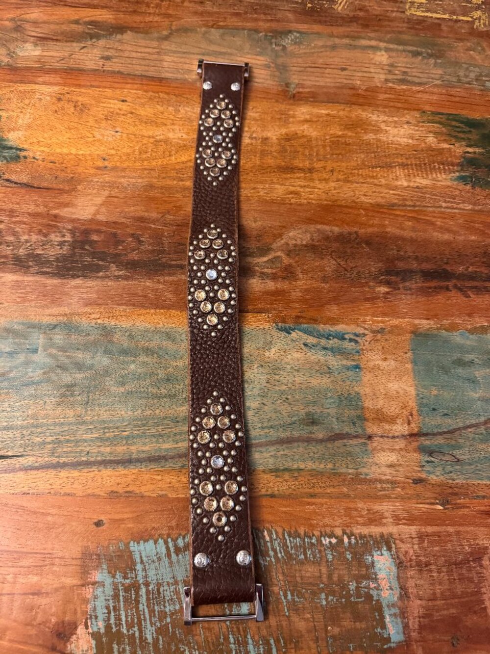 Tylie Malibu Brown Leather Studded Rhinestone Rockstar Shoulder *STRAP ONLY*